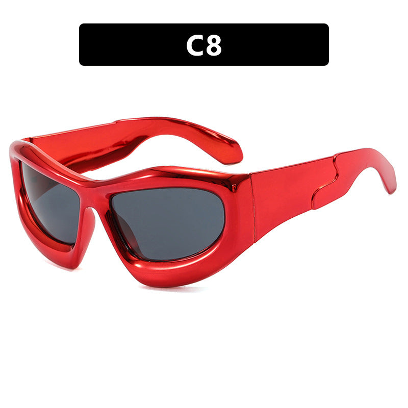 Damen sportliche Sonnenbrille mit schützendem UV-Filter und dickem Rahmen Karnz
