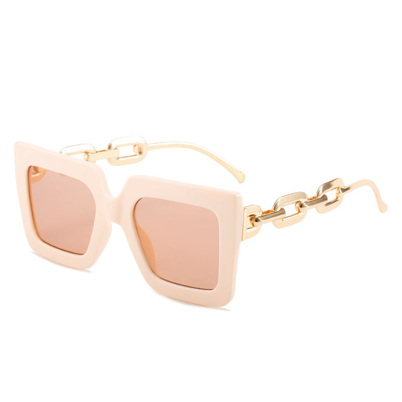 Damen Cat-Eye Sonnenbrille mit luxuriösem Design und Kettenrahmen Karnz
