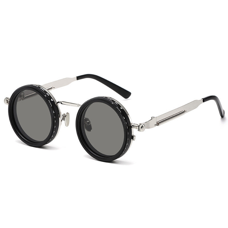 Damen vintage inspirierte runde Sonnenbrille mit einzigartigem Rahmen Karnz