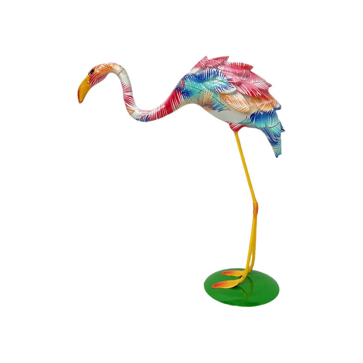 Künstlerisch gestaltete Flamingo Skulptur Karnz