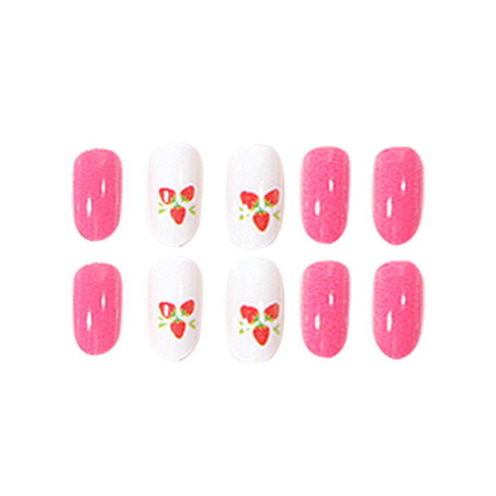 Erdbeer-Themen Press-On Nagelkunst Set Karnz