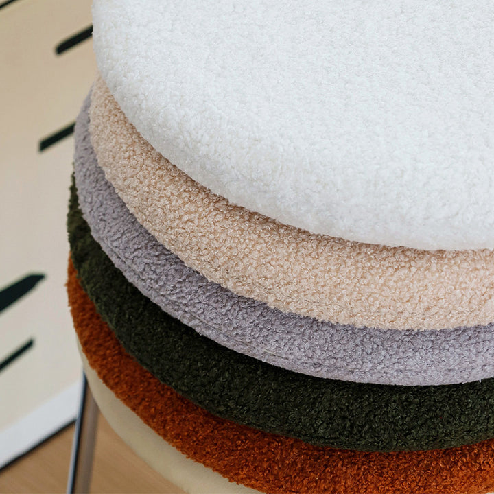Rundes Sitzkissen aus Teddyfleece mit rutschfester Unterseite Karnz