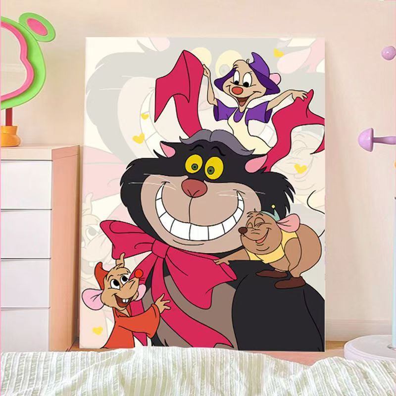 Verspielt Cartoon Katze Wandkunst Karnz