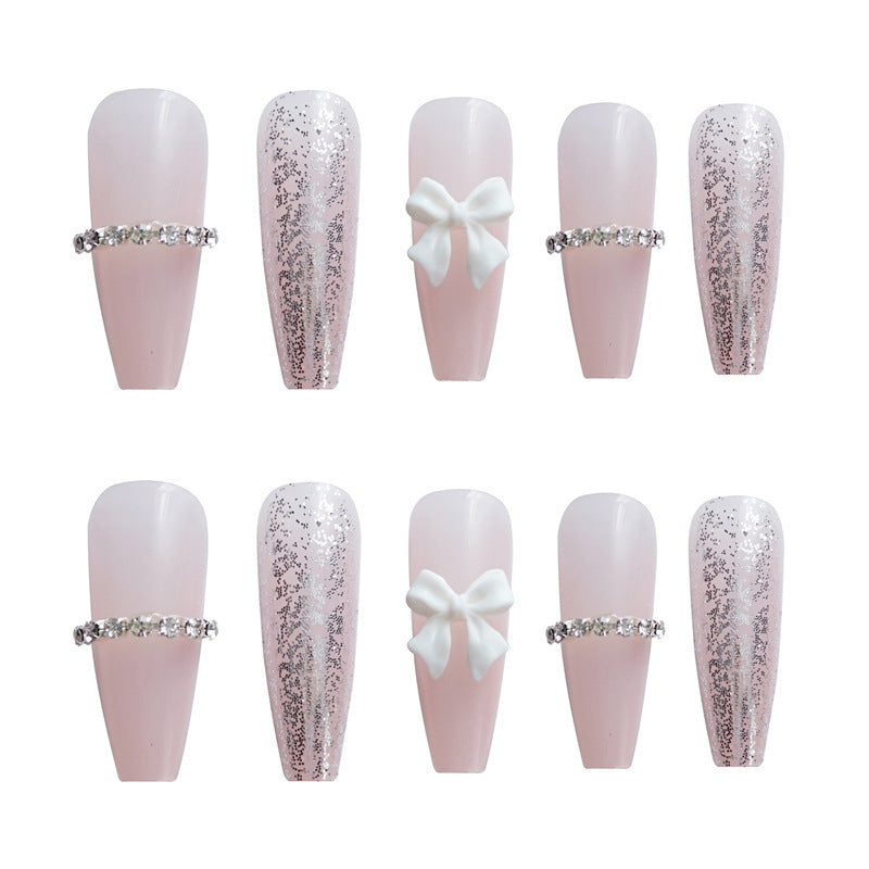 Elegante Lange Stiletto Press-On Nagel Kunst