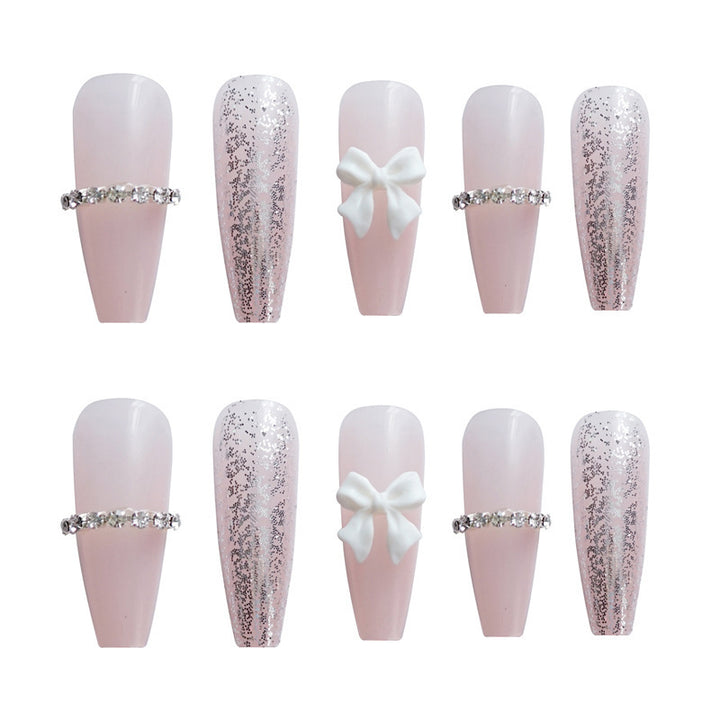 Elegante Lange Stiletto Press-On Nagel Kunst