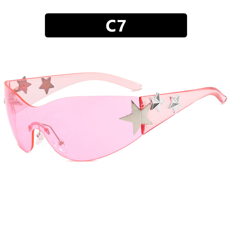 Damen trendige Sonnenbrille mit einzigartigem Sternen-Design Karnz