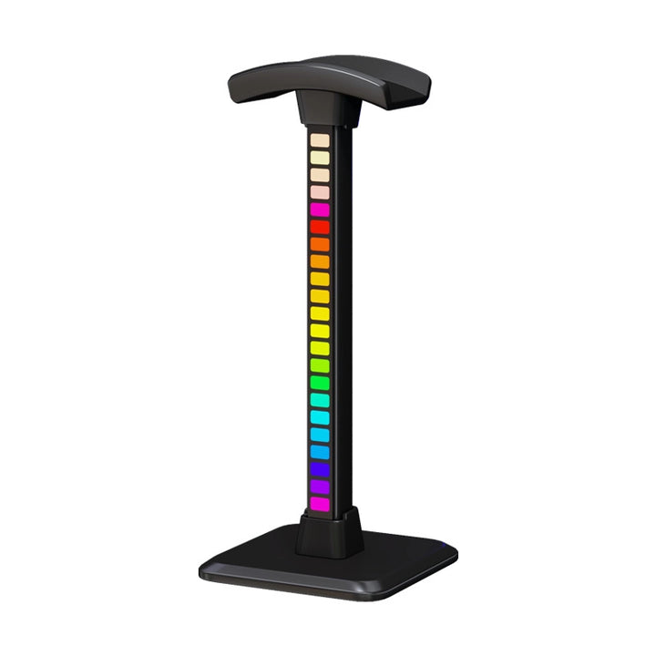 RGB LED Desktop Kopfhörerständer mit vertikaler Farbwechselbeleuchtung und gepolstertem Kopfteil