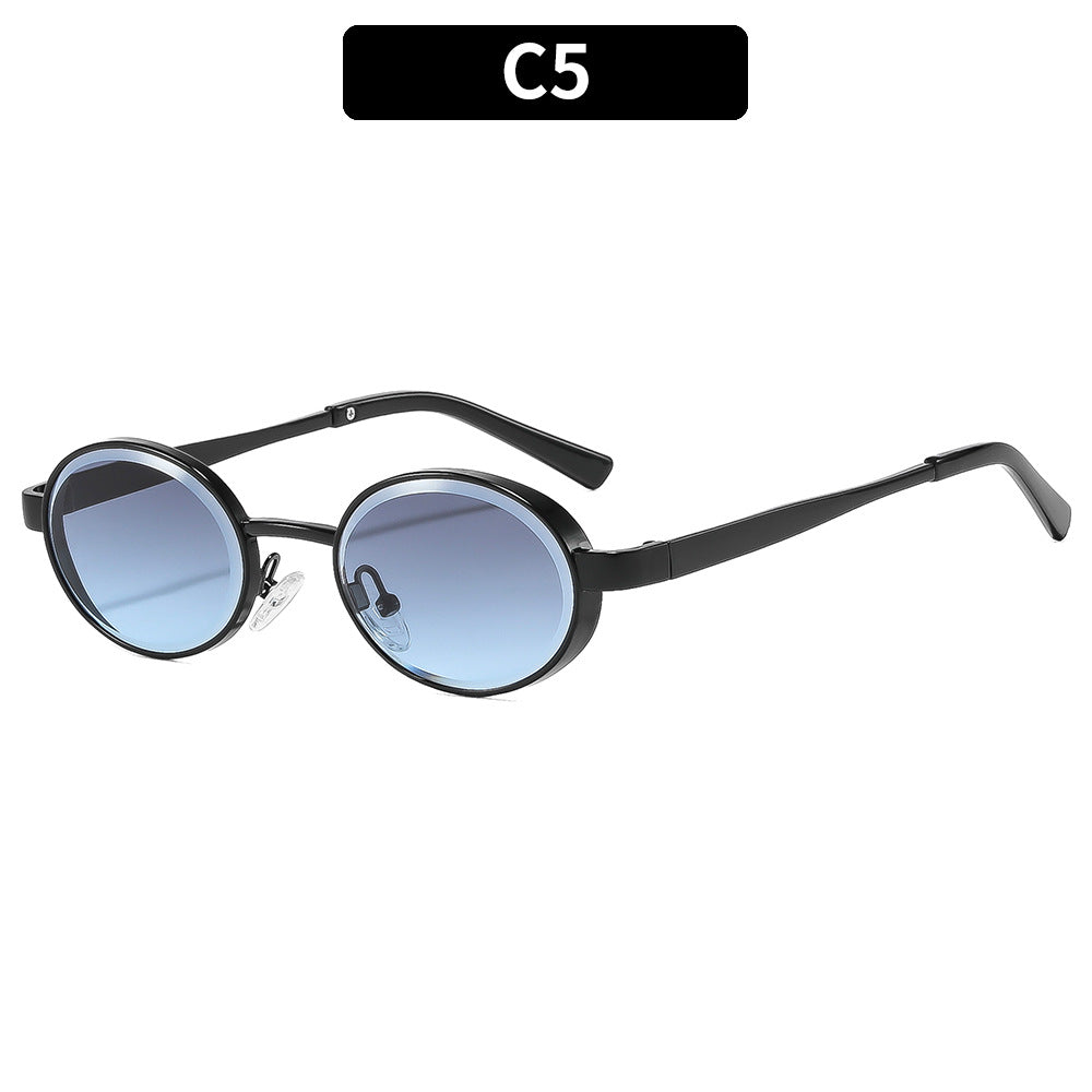 Trendige ovale Rahmenoptikbrille