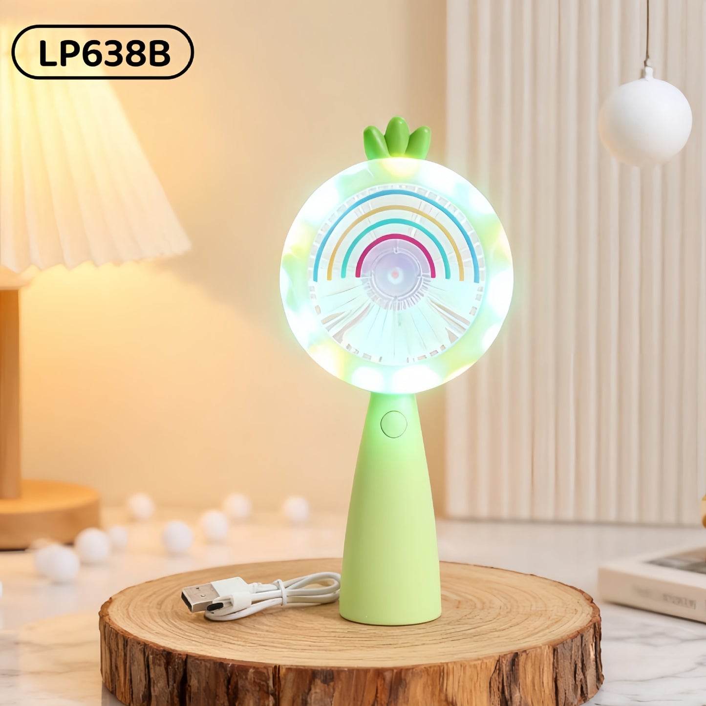 Damen Tragbarer USB Handventilator mit LED-Beleuchtung Karnz