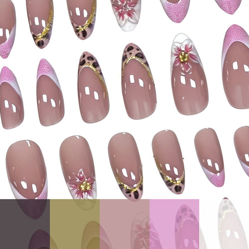 Künstlerische Blumen-Acryl-Nagelerweiterungen Karnz