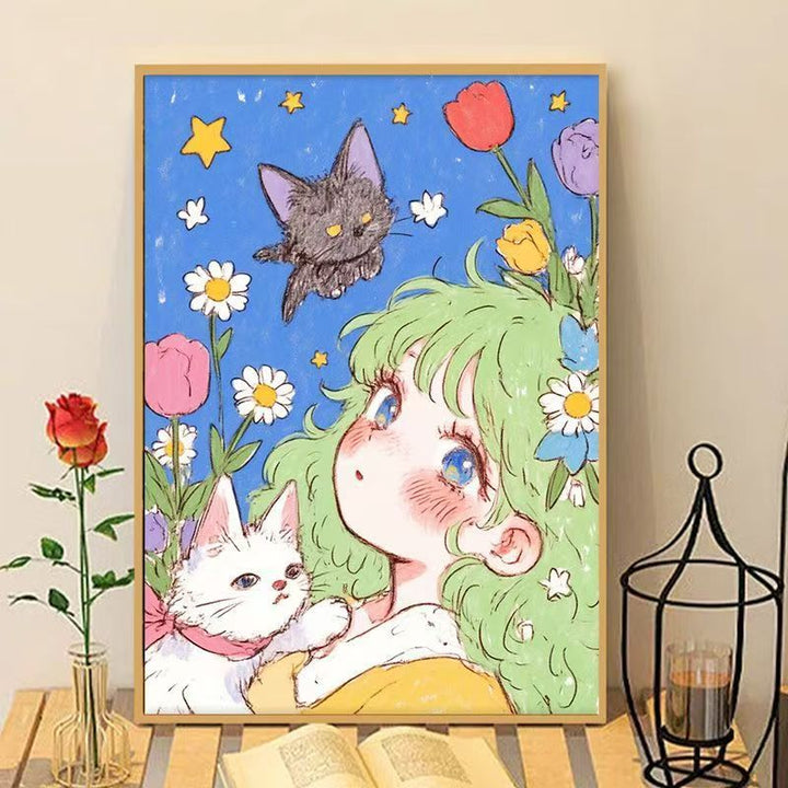 Verspielter Anime Kunstdruck Karnz
