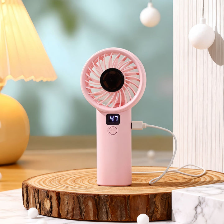 Damen Tragbarer Mini-Ventilator mit digitaler Geschwindigkeitsanzeige Karnz