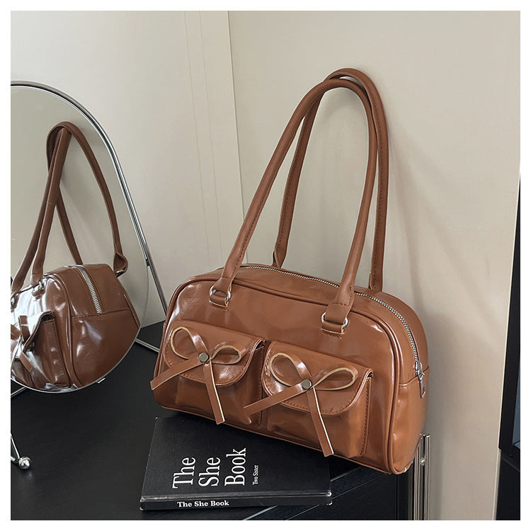 Stilvolle multifunktionale Handtasche mit Schleifendetail Karnz
