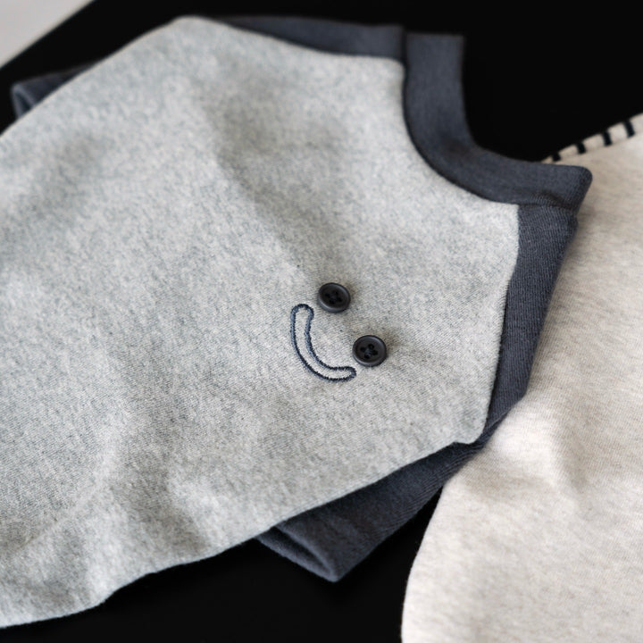 Gestreiftes Raglanärmel-Hund T-Shirt