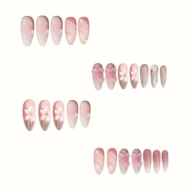 Florale Themen Press-On Nagelkunst Karnz