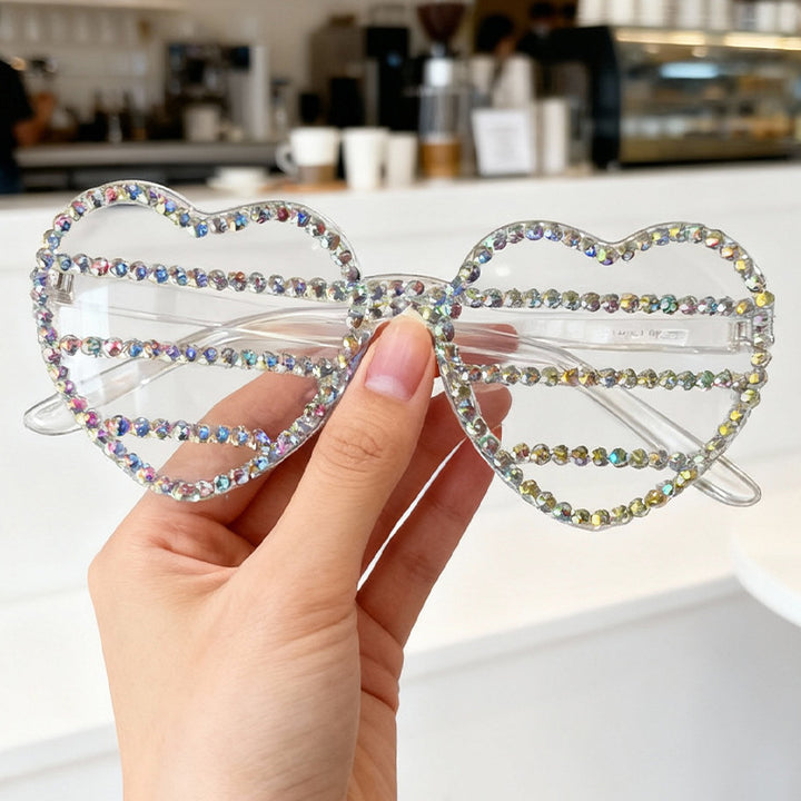 Dekorative Strass-verschönerte herzförmige Sonnenbrille Karnz 1787141270