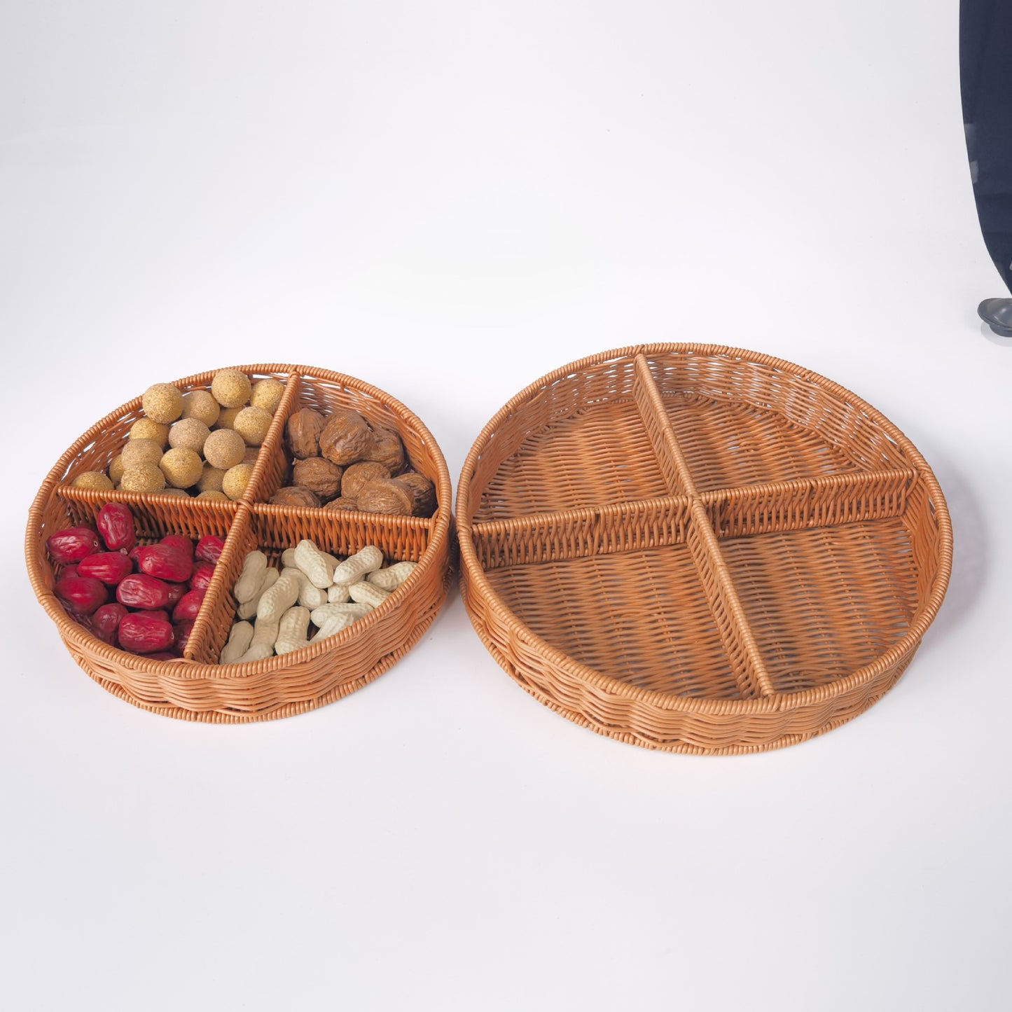 Damen runde Korbteller mit Fächern Karnz