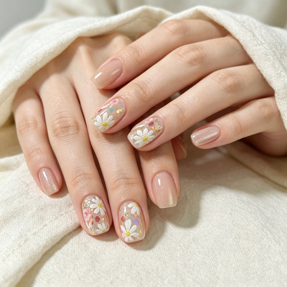 Floral Press-On Nagel Set Karnz