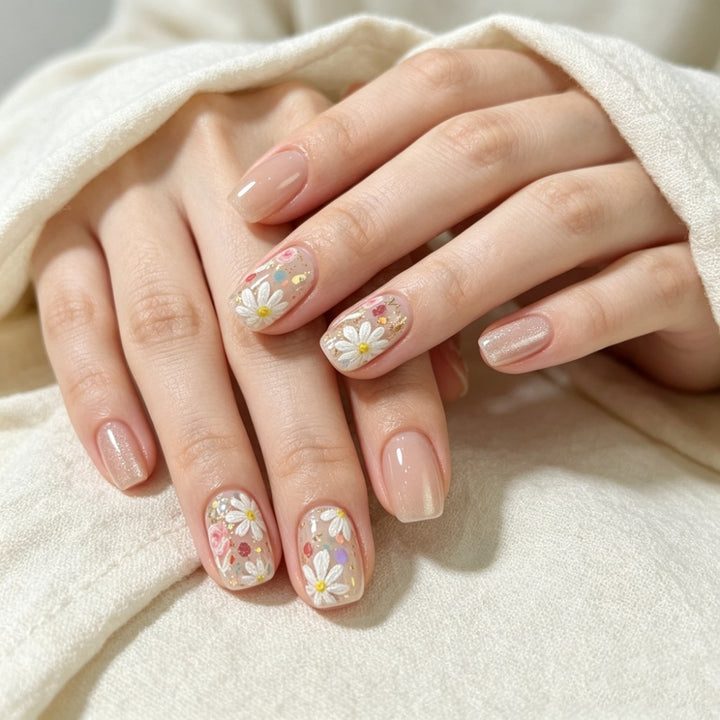 Floral Press-On Nagel Set Karnz