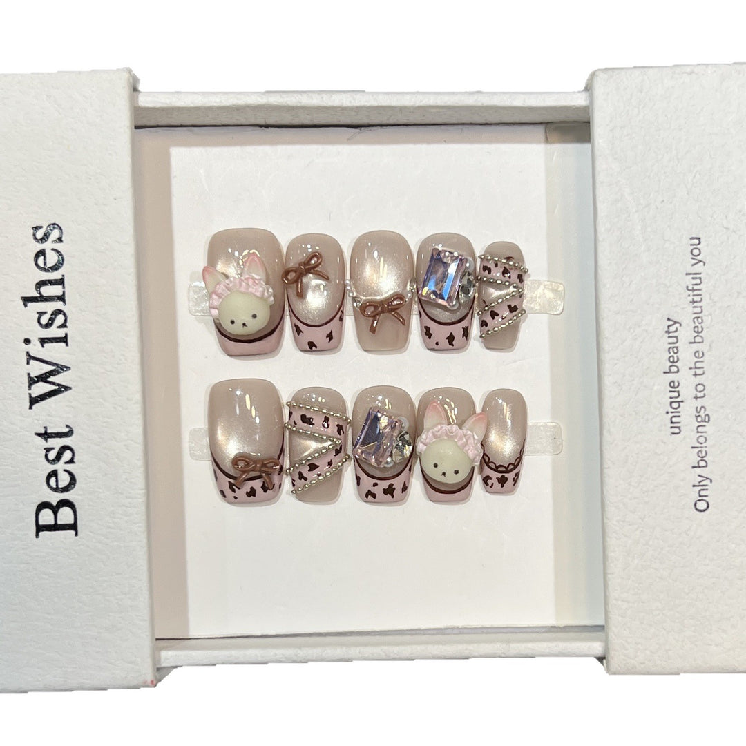 Verspieltes Tier-Themen Press-On Nagelset Karnz