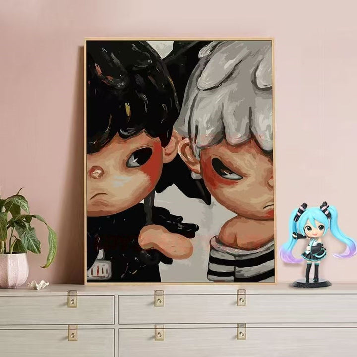 Verspielte Charakterillustration Leinwandkunst Karnz