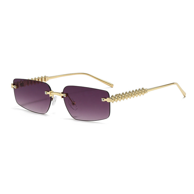 Damen modische rechteckige Brille mit extravaganten Akzenten Karnz