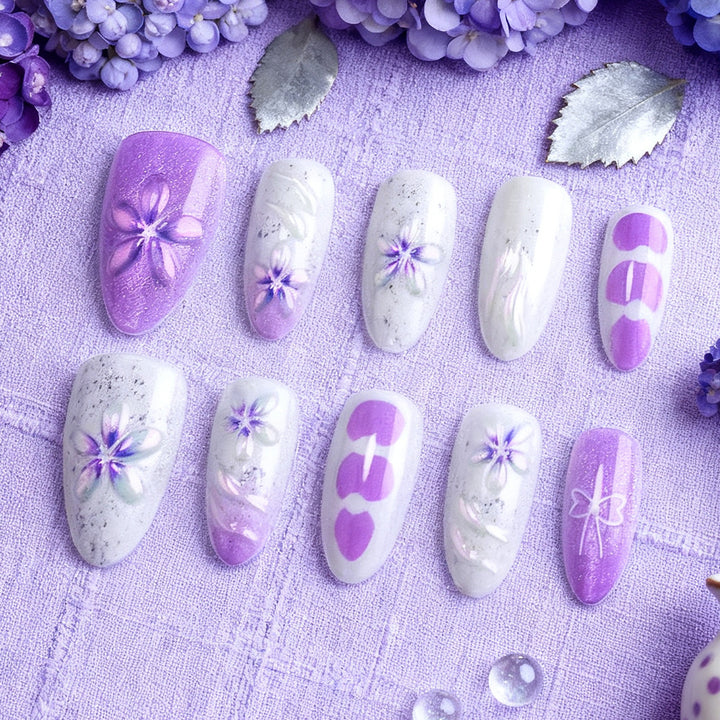 Dekorative Blumen Press-On Nagelkollektion Karnz