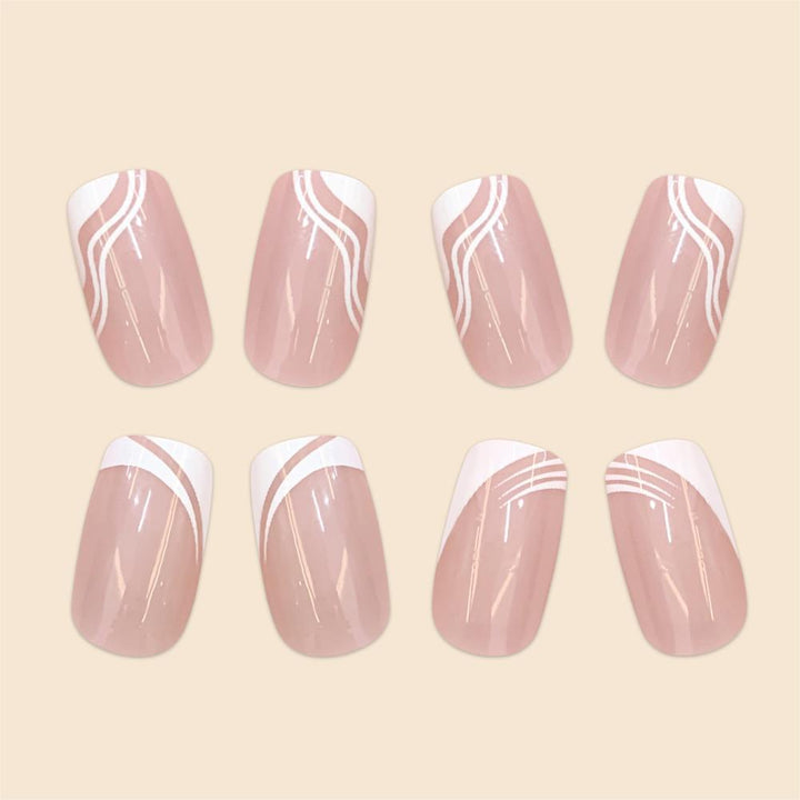 Elegantes French Tip Nagelkunst Set