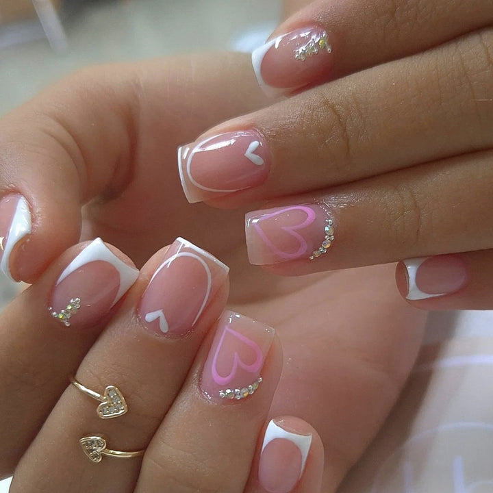 Herz-Akzent-Gel-Nagelkunst-Verlängerungen Karnz