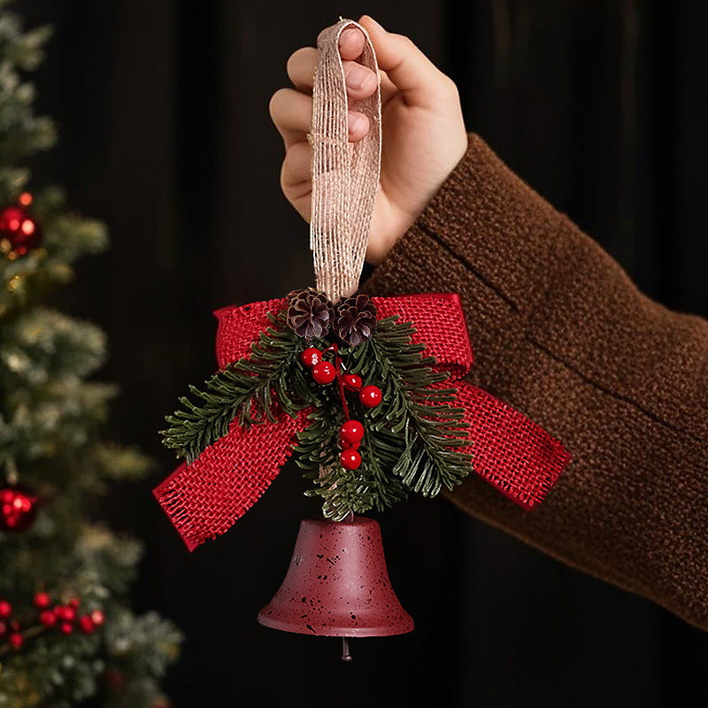 Festliche Weihnachtsglocke mit Tannenzapfen-Dekoration Karnz