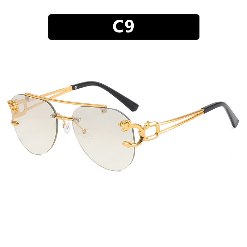 Damen ausgefallene runde Sonnenbrille mit dekorativen Details Karnz