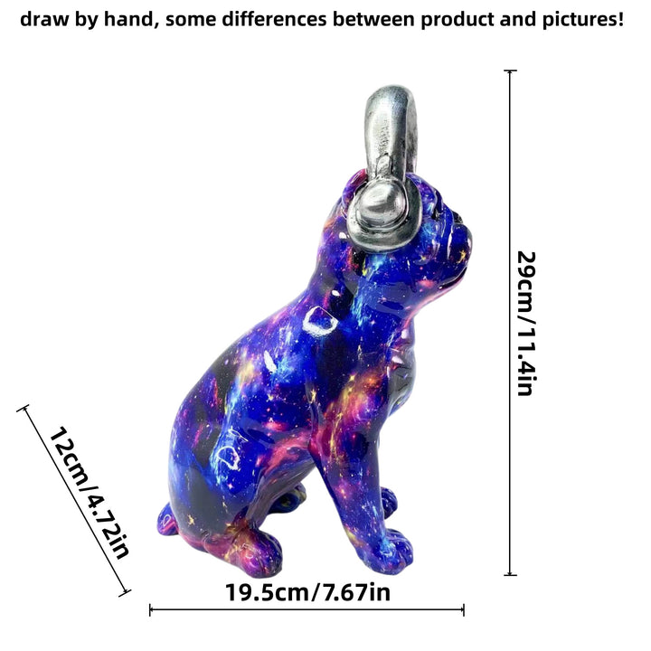 Bunte Dekofigur eines Hundes im modernen Design Karnz