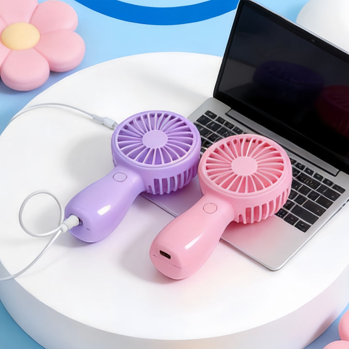Damen Tragbarer Mini Handventilator mit wiederaufladbarem USB-Anschluss Karnz