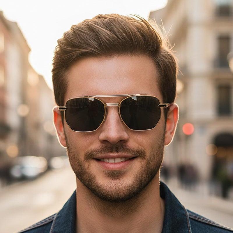 Damen Elegante Sonnenbrille im Retro-Stil mit einem luxuriösen Rahmen Karnz
