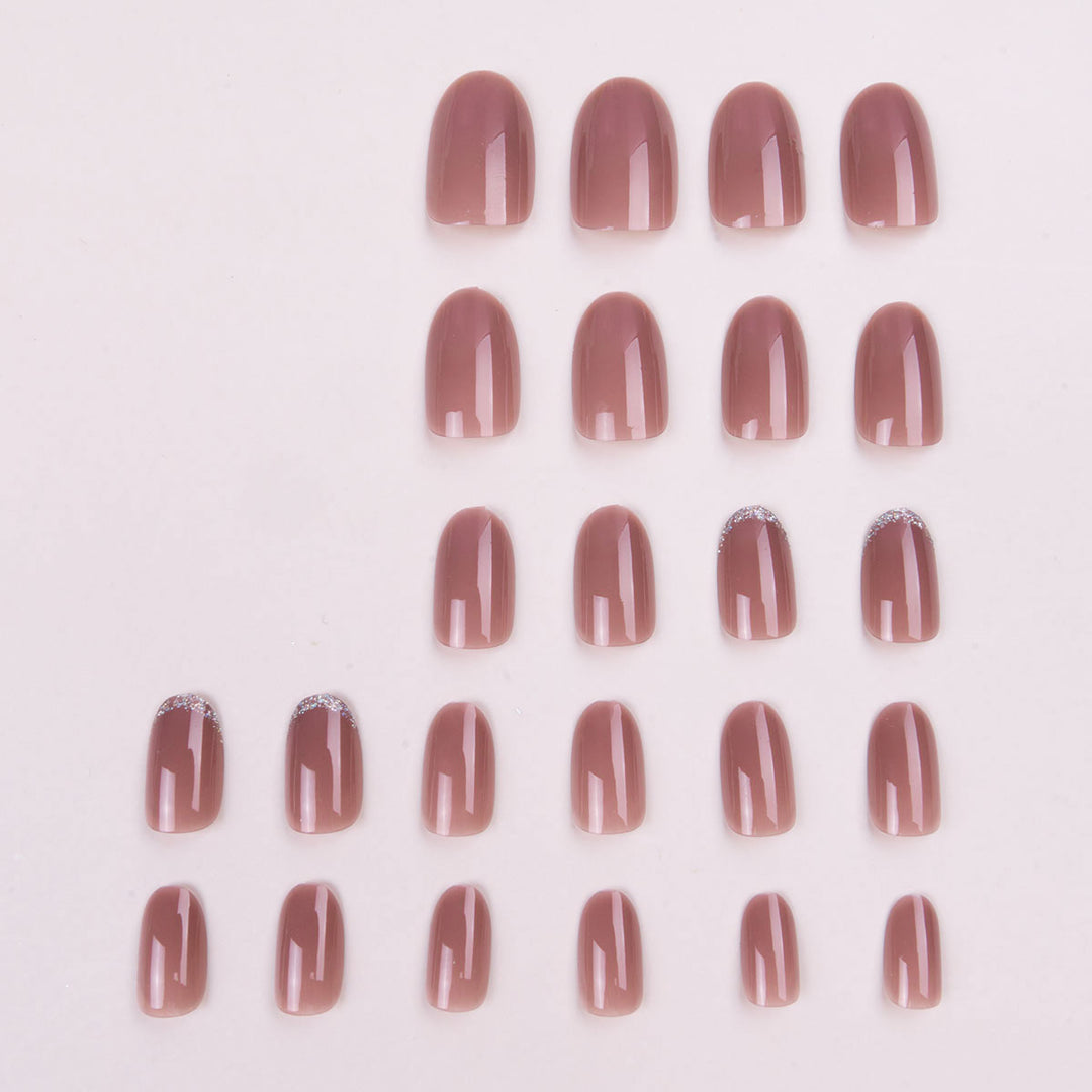 Funkelnde French Tip Press-On Nägel