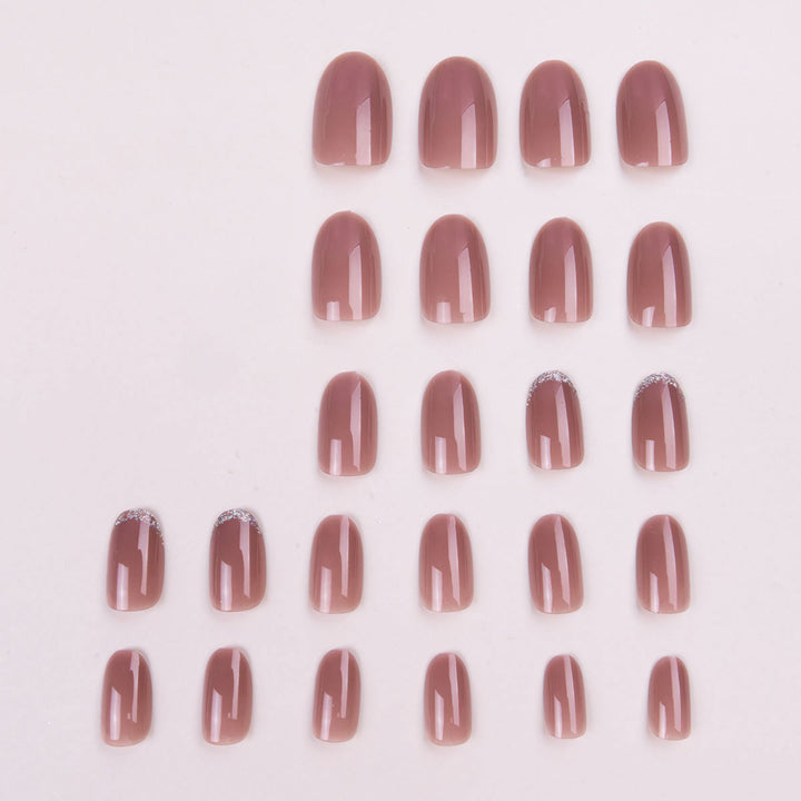 Funkelnde French Tip Press-On Nägel