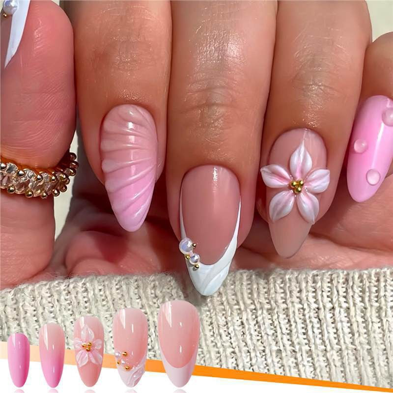 3D Florale Acryl Nagel Kunst Erweiterungen Karnz
