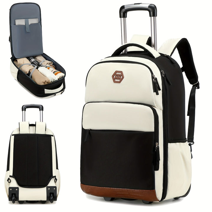 Stilvoller Rollenkoffer-Rucksack