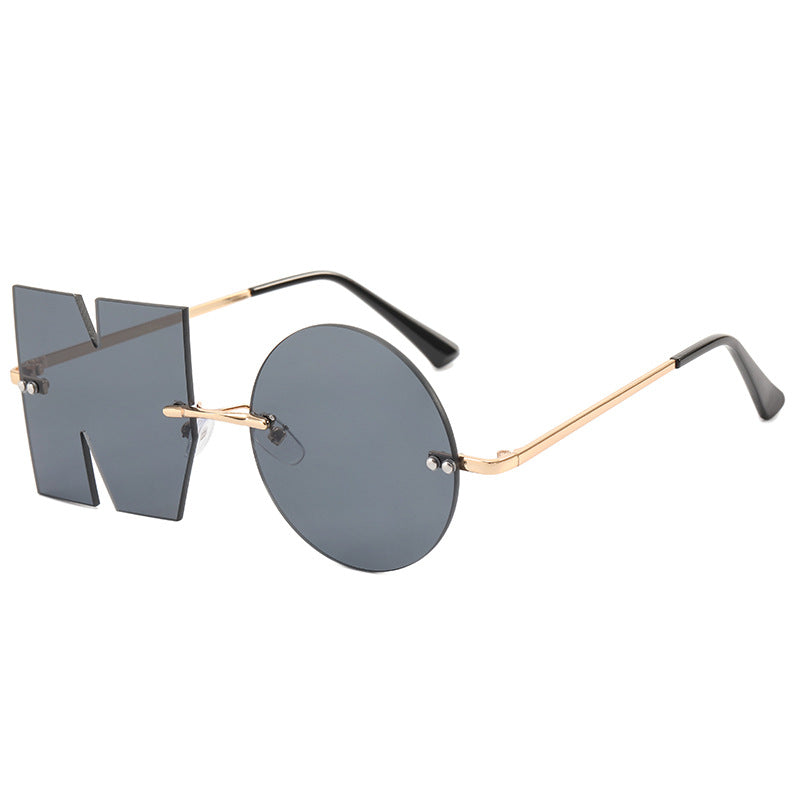 Damen außergewöhnliche geometrische Sonnenbrille mit markantem Design Karnz