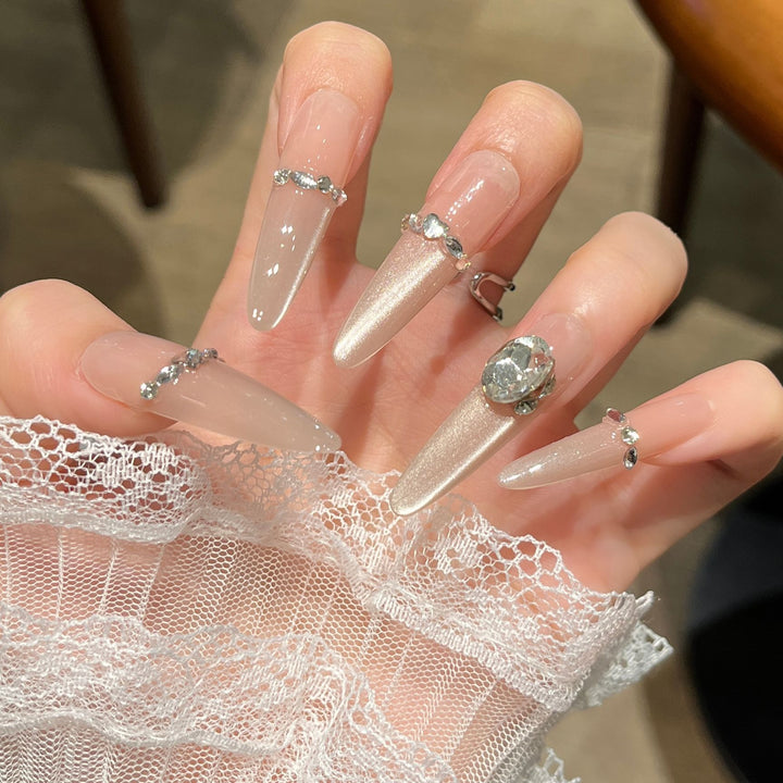 Luxus mit Strass verziertes Press-On-Nail-Set Karnz