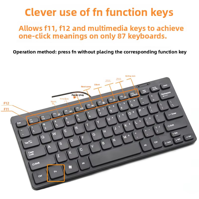 Kabelgebundene Kompakt-Tastatur Karnz