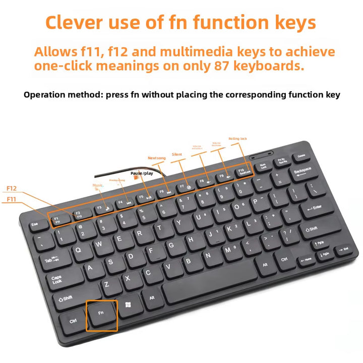 Kabelgebundene Kompakt-Tastatur Karnz