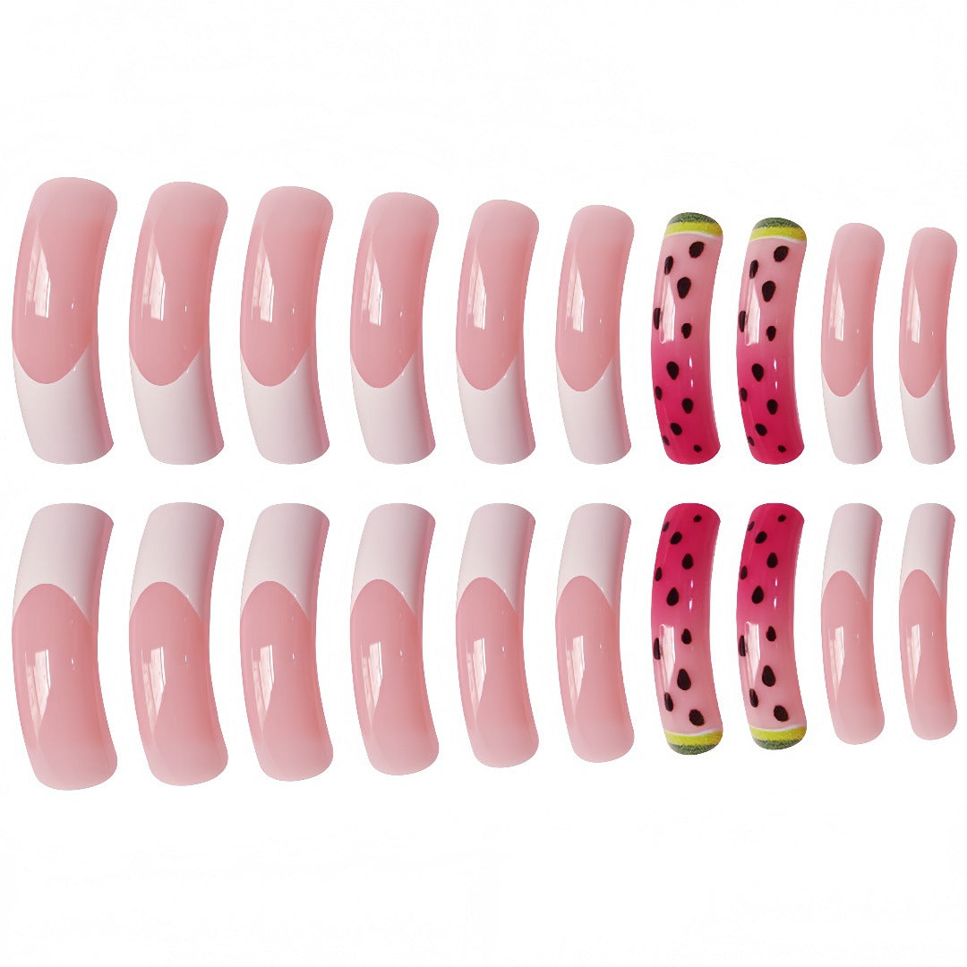 Wassermelonen-inspirierte Press-On-Nagel-Set Karnz
