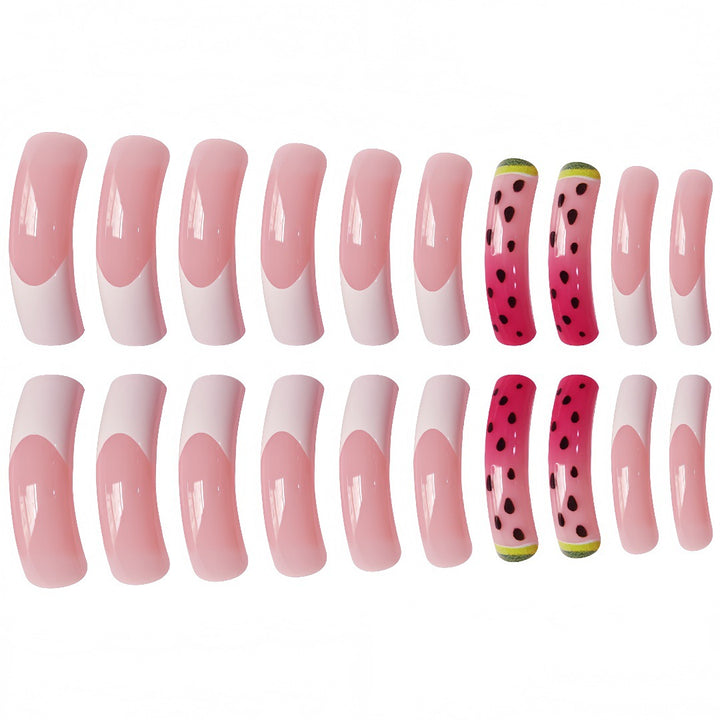 Wassermelonen-inspirierte Press-On-Nagel-Set Karnz