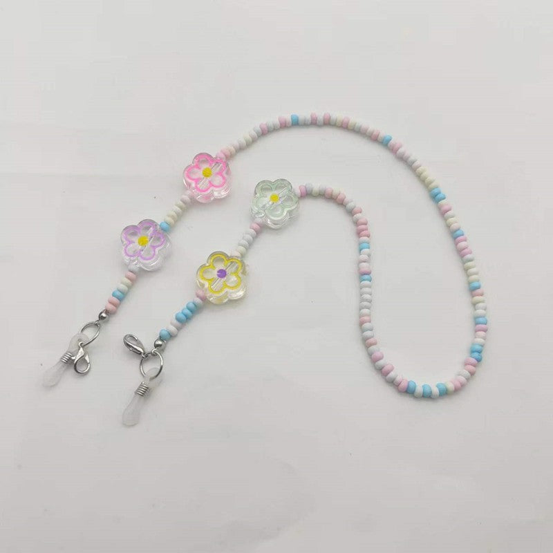 Verspielte Brillenhalterkette mit Blumenanhängern Karnz