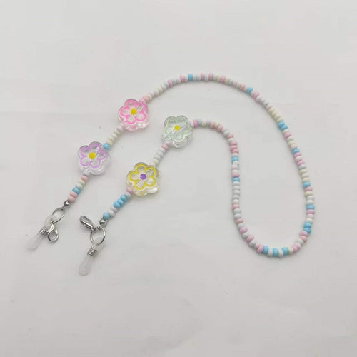 Verspielte Brillenhalterkette mit Blumenanhängern Karnz