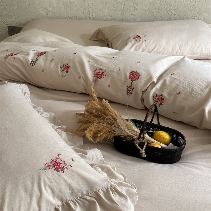 Luxuriöses Baumwollsatin-Bettwäsche-Set mit Hotelverschluss und extra-weichen Kissenbezügen
