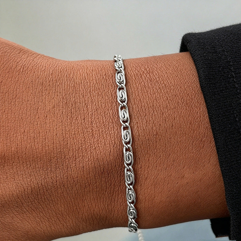 Woven Silberkette Armband Karnz