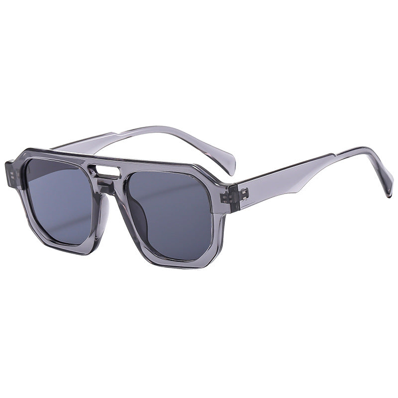 Damen exklusive polygonale Sonnenbrille mit luxuriösem Schildpatt-Muster Karnz