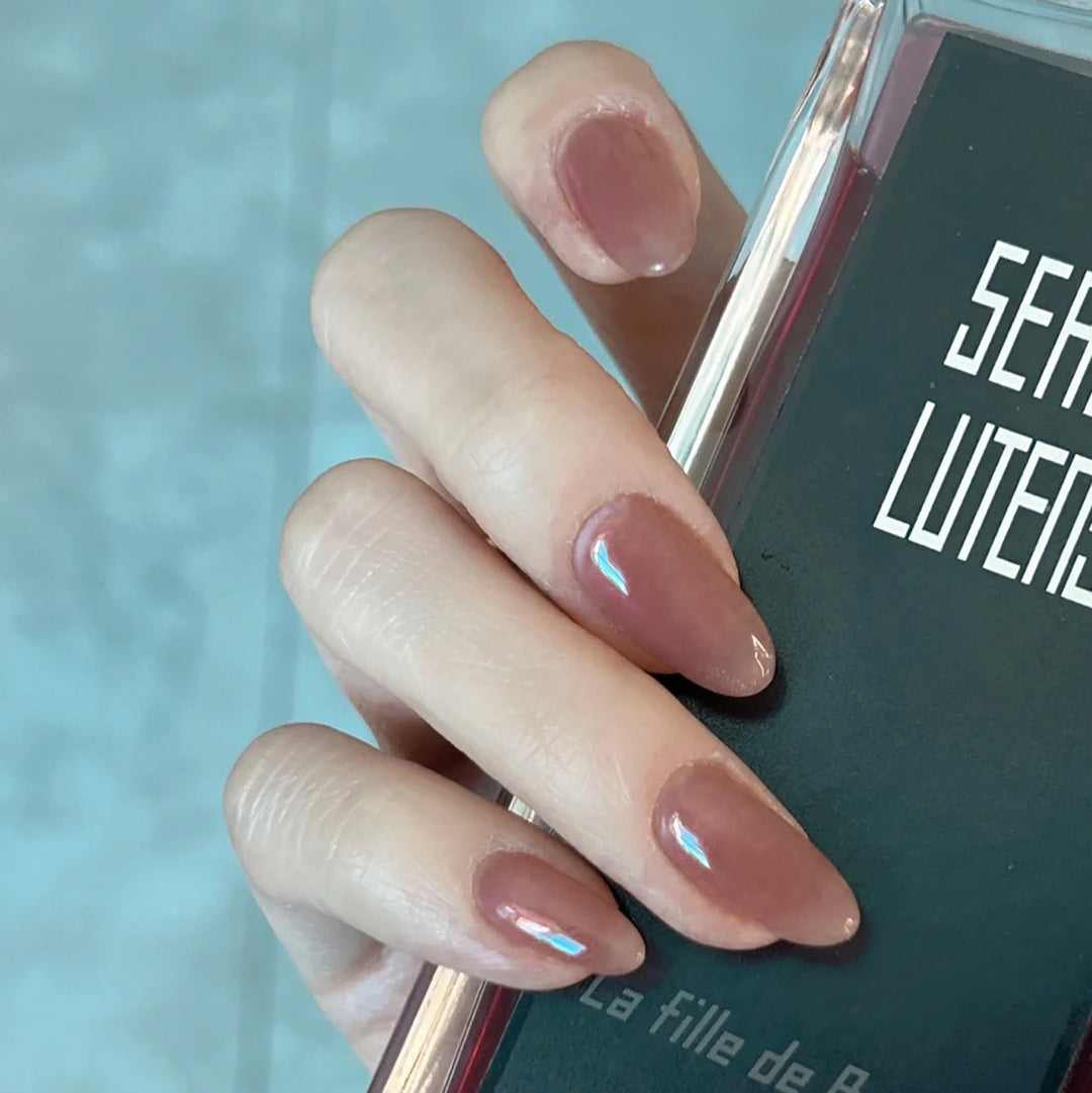 Glänzende mandelförmige Press-On Nagelkunst